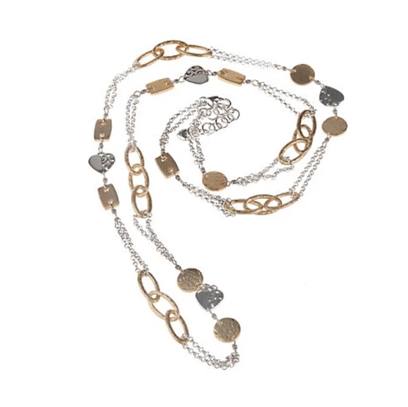 Brighton Jewelry - Brighton "DECO STYLE" Textured Gold & Deco Lace Hearts XL Layering Neck!